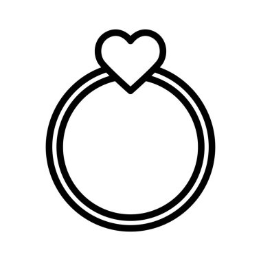 halka kalp vektör çizimi, beyaz arkaplanda izole