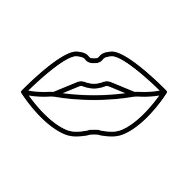 Beyaz arkaplanda izole edilmiş dudak vektör çizimi