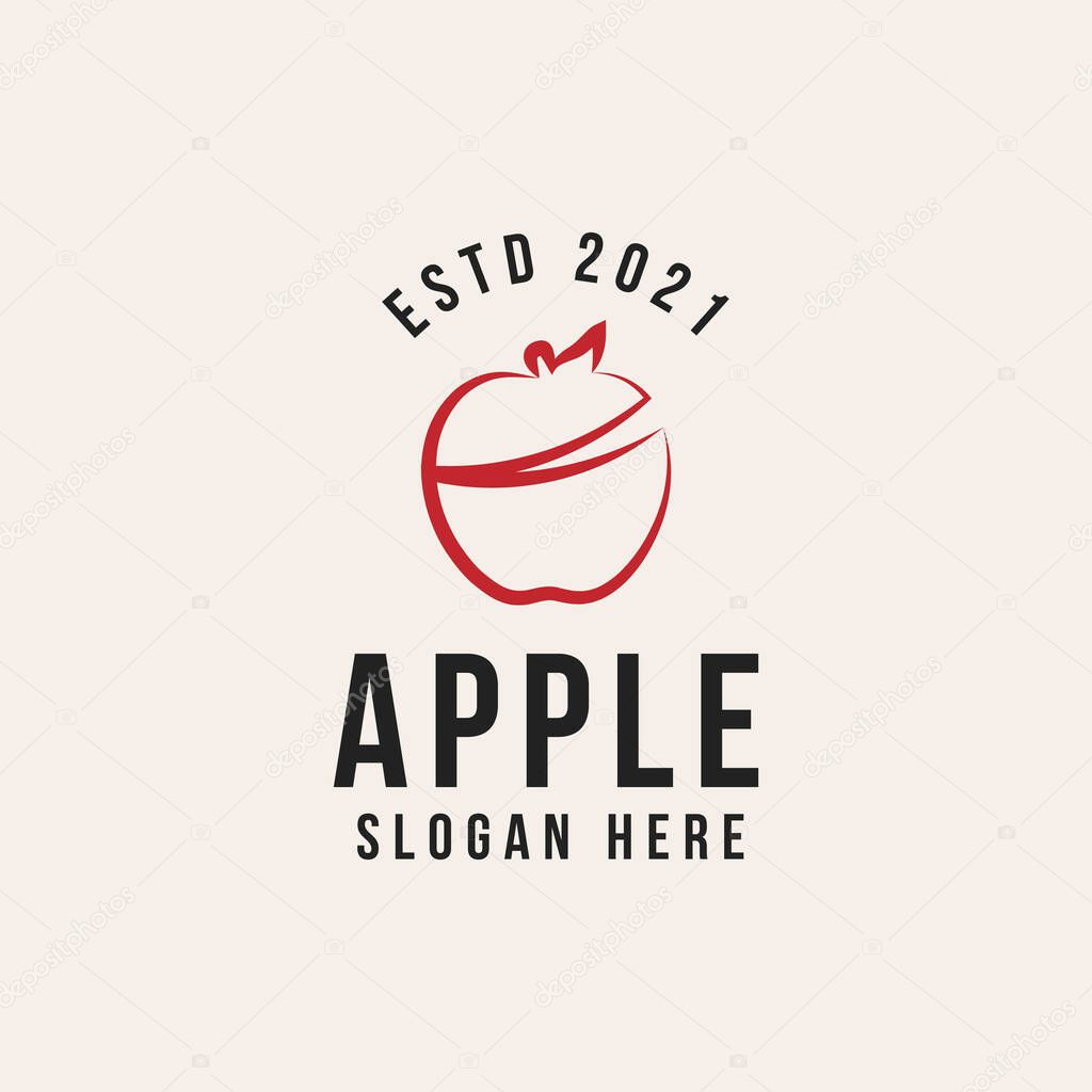 red apple logo design vector illustration isolated
