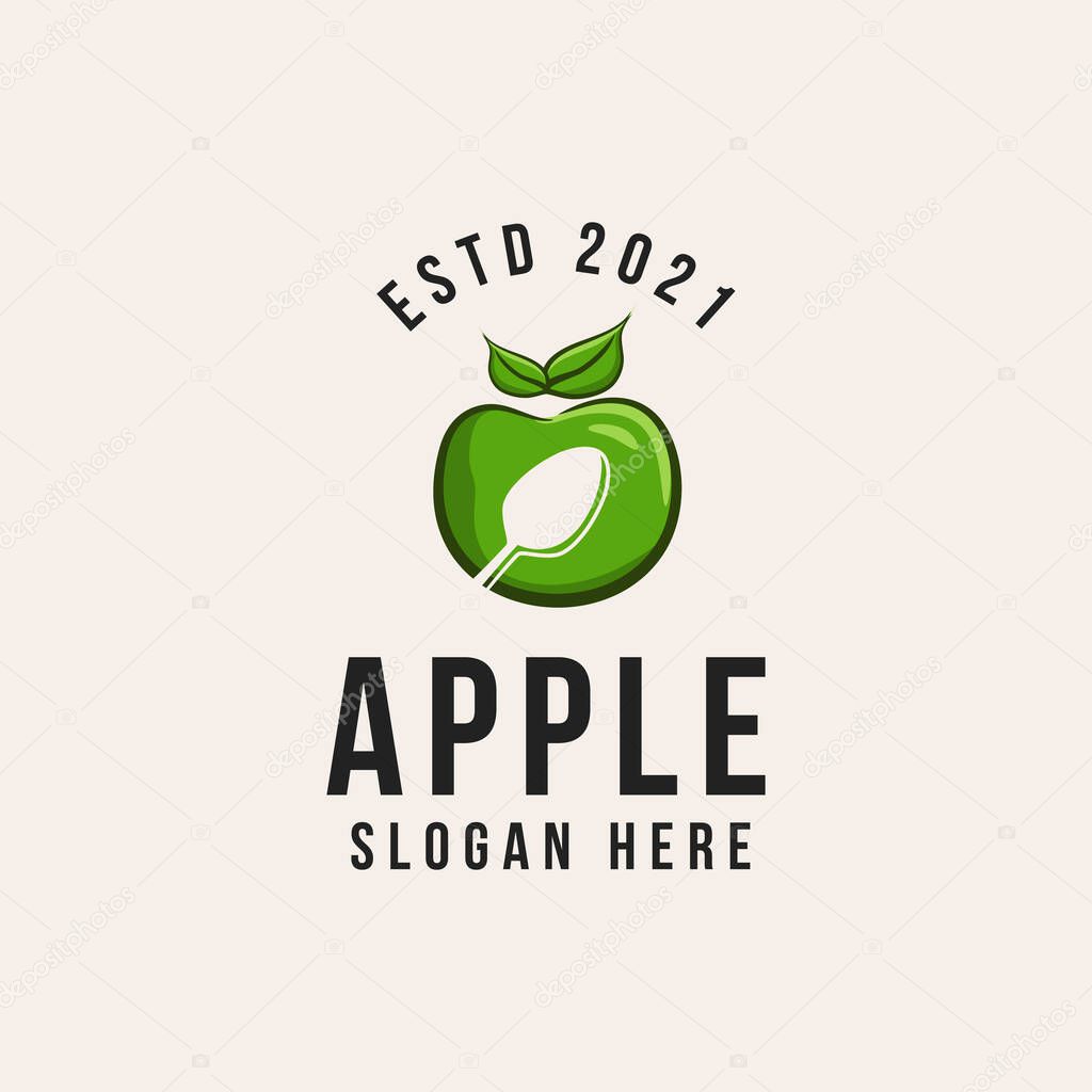 apple fruit logo design, vector illustration