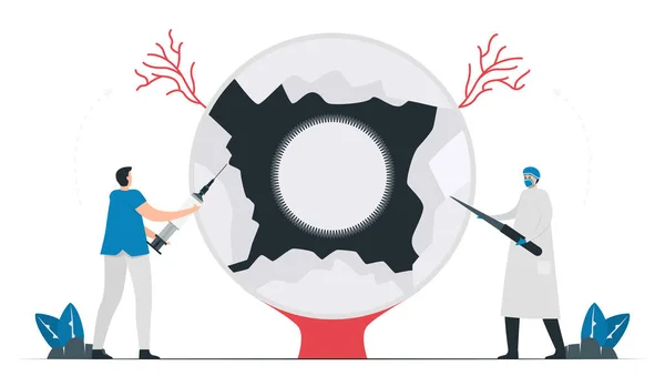 Trattamenti Medici Chirurgici Malattia Del Glaucoma Vettore Illustrato Isola Sfondo — Vettoriale Stock