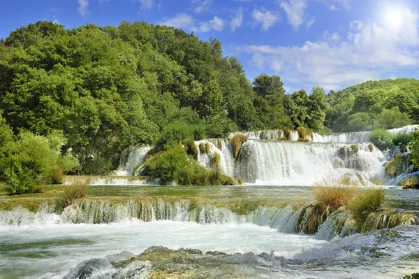 Krka Nationalpark kroatischer Wasserfall Stockbild