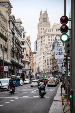 Madrid sokak trafiği İspanya