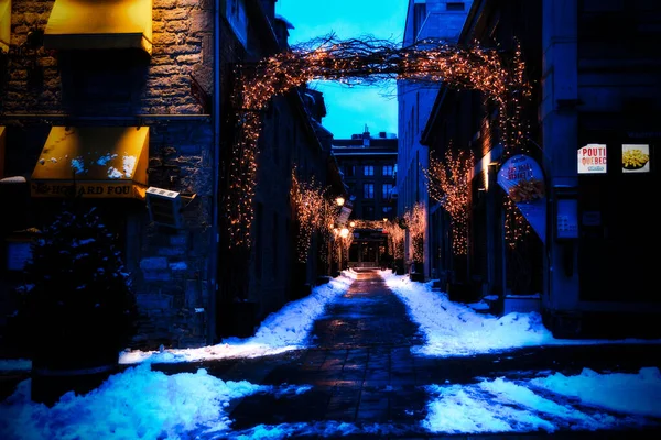 Montreal Geceleri Eski Sokaklar Quebec