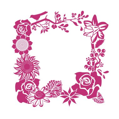 Dekoratif çiçek çerçevesi