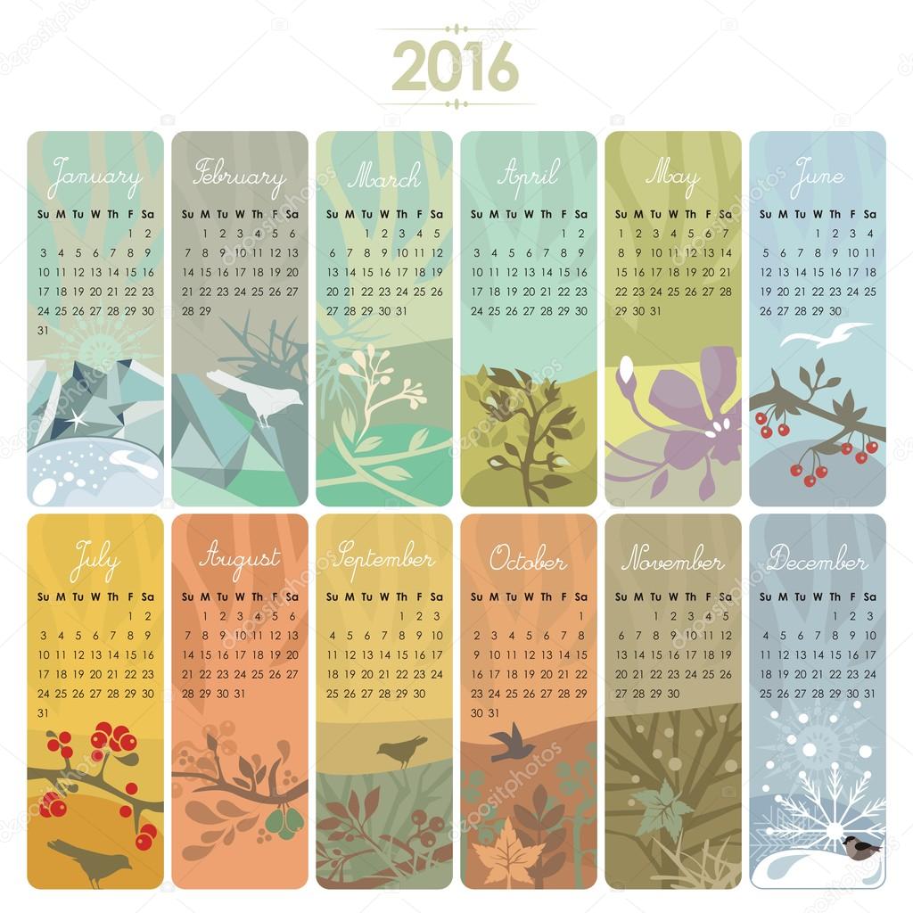 2016 Calendar Set