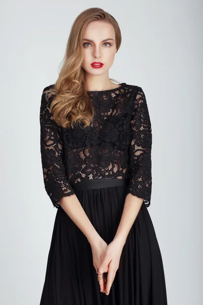 Portrait of a woman in a lace dress. — Stock Photo, Image