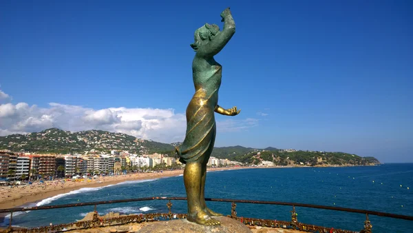 Landskap av den stranden Lloret de Mar, Spanien — Stockfoto