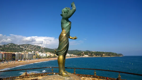 Utsikt över stranden i lloret de mar, Spanien — Stockfoto