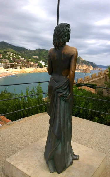 Ava Gadner skulptur i Tossa de Mar, Spanien — Stockfoto