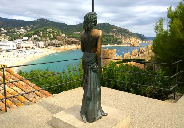 Ava Gadner sochařství v Tossa de Mar, Španělsko — Stock fotografie