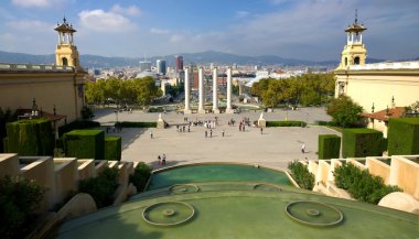 Görünümden Montjuic Barcelona, İspanya
