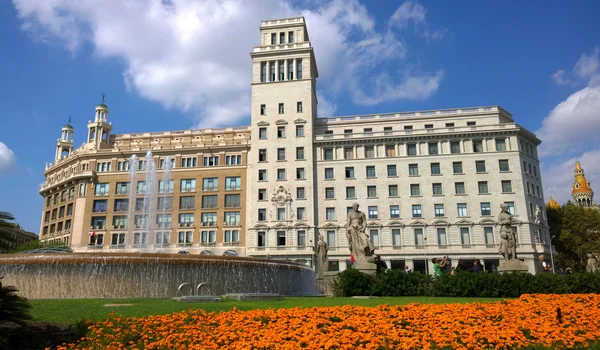 Catalonië plein in barcelona, Spanje — Stockfoto