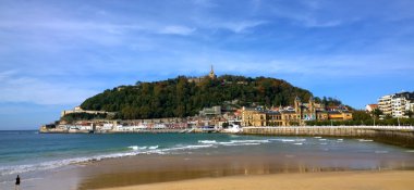 San Sebastian La Concha Beach'te görünümünü