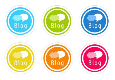 Yuvarlak renkli simgeler blog simgesiyle ayarla