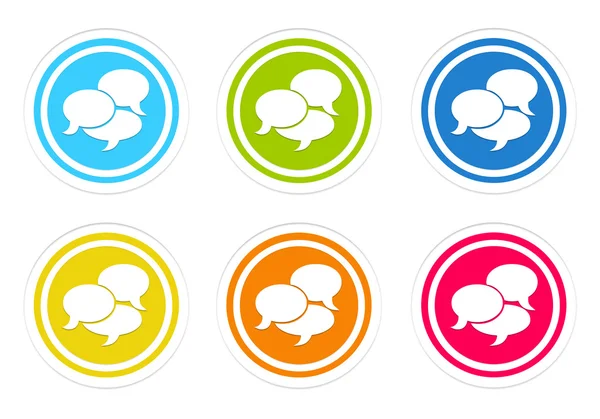 Conjunto de iconos de colores redondeados con símbolo de discursos de burbuja —  Fotos de Stock
