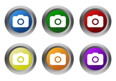 Yuvarlak renkli butonlar kamera simgesi olan ayarla