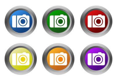 Yuvarlak renkli butonlar kamera simgesi olan ayarla