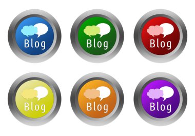 Blog sembolü ile yuvarlak renkli düğmelerinin ayarla