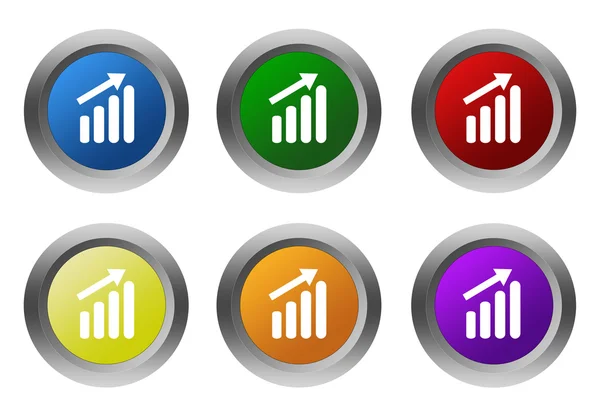यश प्रतीक गोल रंगीत बटणे सेट — स्टॉक फोटो, इमेज