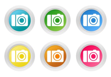 Yuvarlak renkli butonlar kamera simgesi olan ayarla