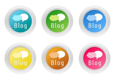 Blog sembolü ile yuvarlak renkli düğmelerinin ayarla