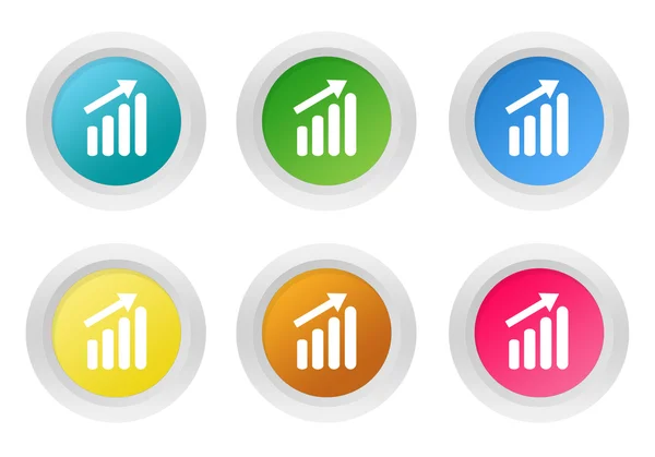 Conjunto de botones redondeados de colores con símbolo de éxito —  Fotos de Stock