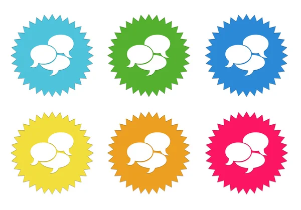 Set of colorful stickers icons with bubble speeches symbol Stock Picture