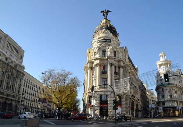 Metropolis Building in Madrid, Spain Stock Image