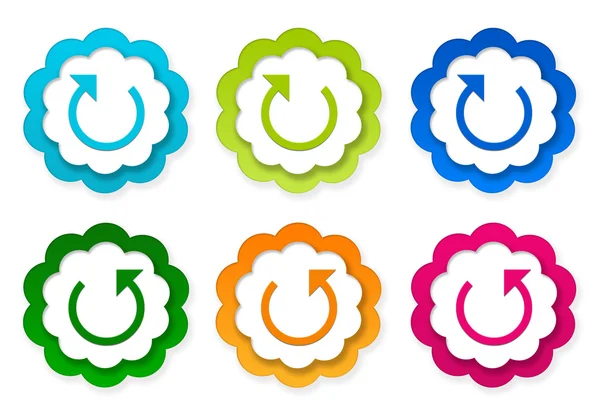 Set of colorful stickers icons with arrow symbol — Stock Photo, Image