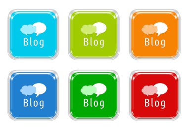 blog simgesi olan kare renkli düğmelerinin ayarla