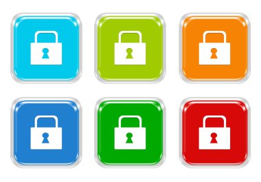 kilit simgesi ile kare renkli düğmelerinin ayarla