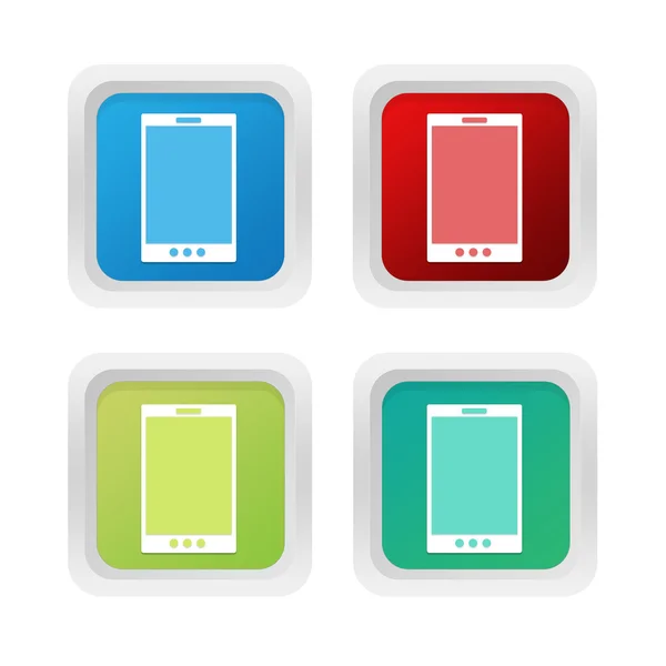 Set of squared colorful buttons with phone symbol — Stock Photo, Image