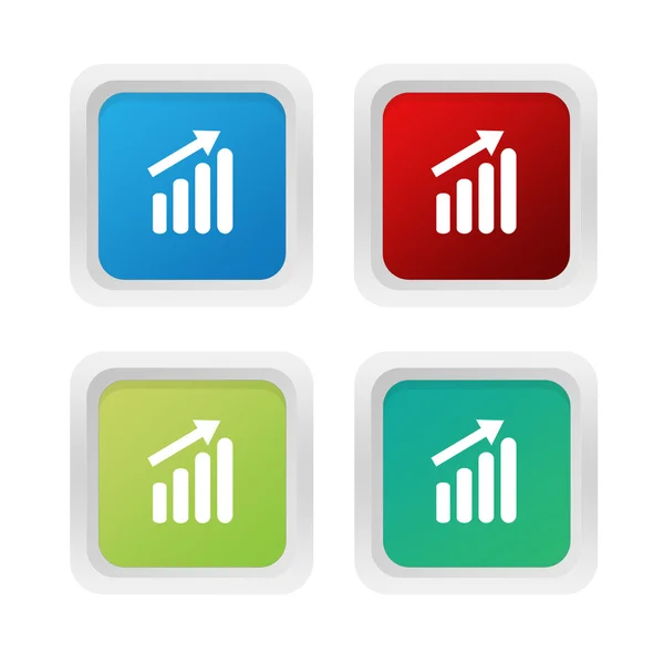 Conjunto de botões coloridos ao quadrado com símbolo de sucesso — Fotografia de Stock