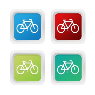Bisiklet simgesi olan kare renkli düğmelerinin ayarla
