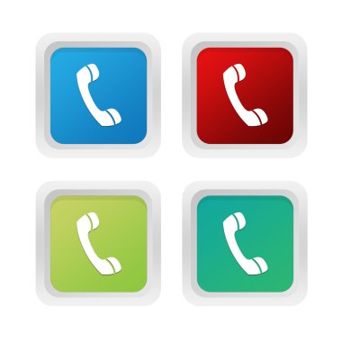 telefon simgesi olan kare renkli düğmelerinin ayarla