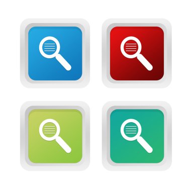 Arama simgesi olan kare renkli düğmelerinin ayarla