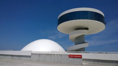 View of Niemeyer Center building, in Aviles, Spain clipart
