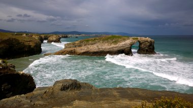 Ribadeo, İspanya bulunan Galiçya - katedrallerin Beach