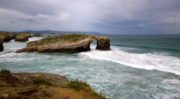 Вид на пляж соборів в місті Ribadeo, Галичини, Іспанія — стокове фото