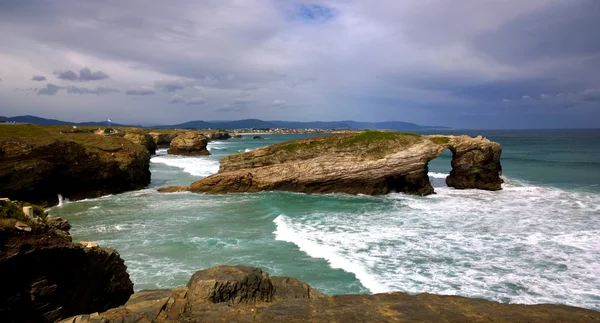 Strand der Kathedralen in ribadeo, galicien - spanien — Stockfoto