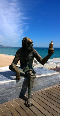 Monkey Sculpture in Badalona, Spain clipart