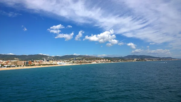 Vista da praia de Badalona — Fotografia de Stock