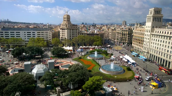 Aerial view of Catalonia Square in Barcelona, Spain — Stock Photo, Image