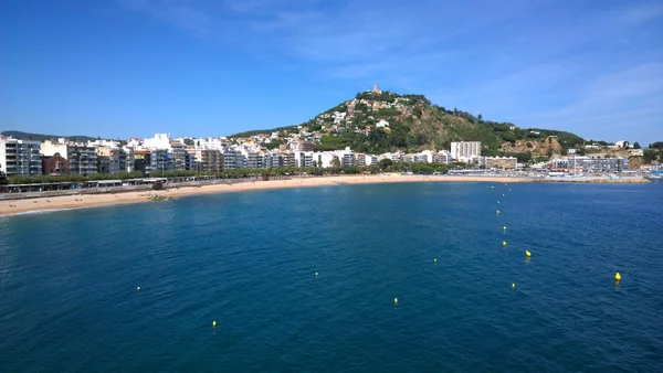 Uitzicht op het strand van Blanes, Girona, Spanje — Stockfoto