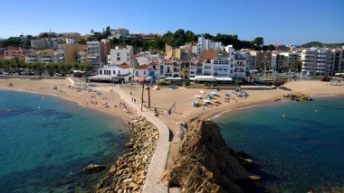 Blanes beach, Girona, İspanya görünümünü
