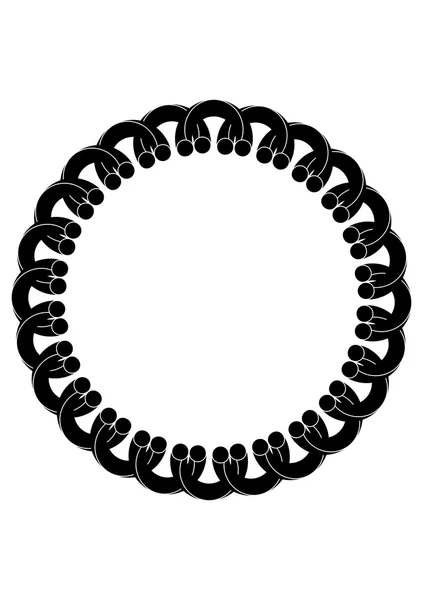 Design abstrato circular preto e branco com objetos curvos — Fotografia de Stock