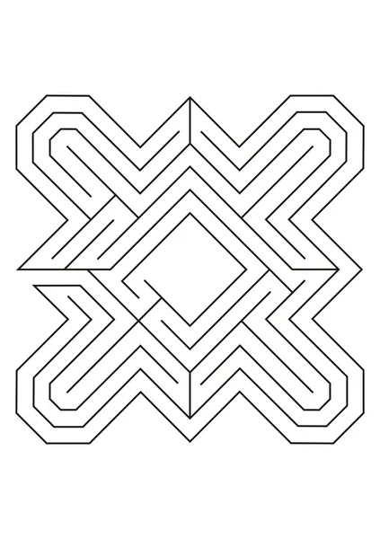 Ilustração do labirinto com linhas pretas sobre fundo branco — Fotografia de Stock