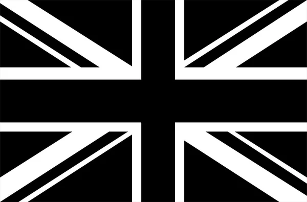 Bandeira branca e preta Union Jack — Vetor de Stock