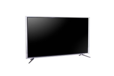 Geniş ekran öncülüğünde veya LCD TV ekranı beyaz arkaplanda izole edildi.